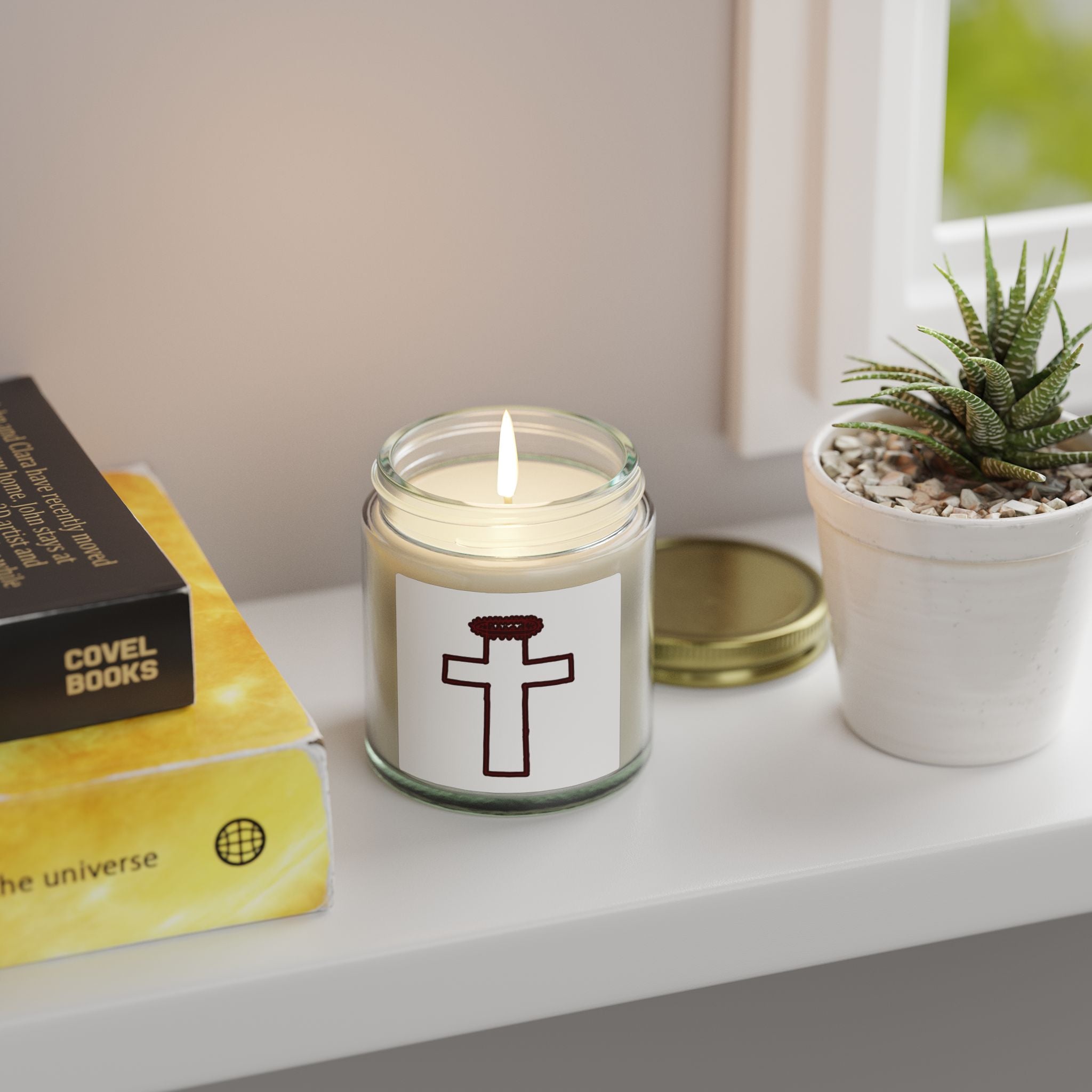 Crown of Thorns Scented Candles, Coconut Apricot Wax (4oz, 9oz)