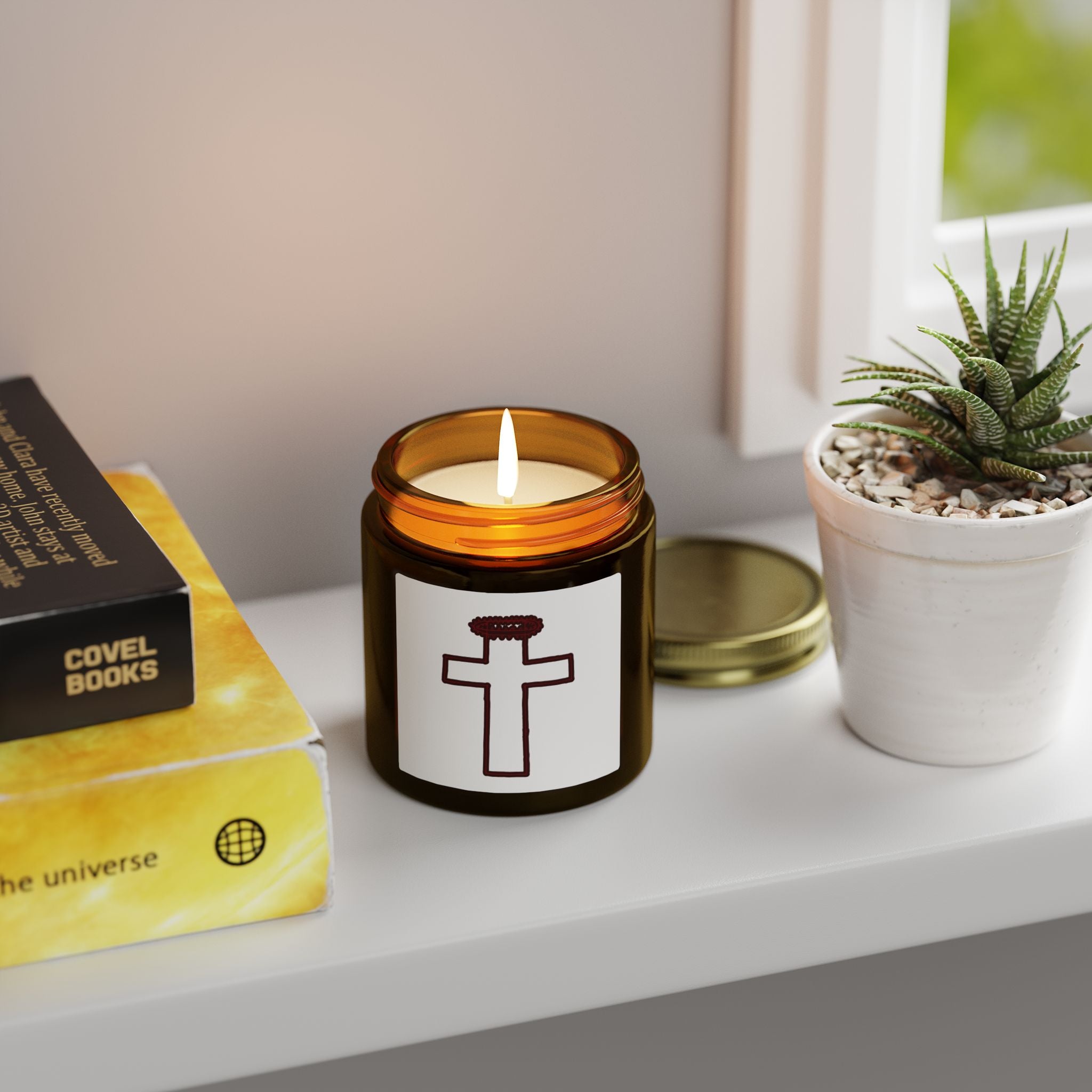 Crown of Thorns Scented Candles, Coconut Apricot Wax (4oz, 9oz)